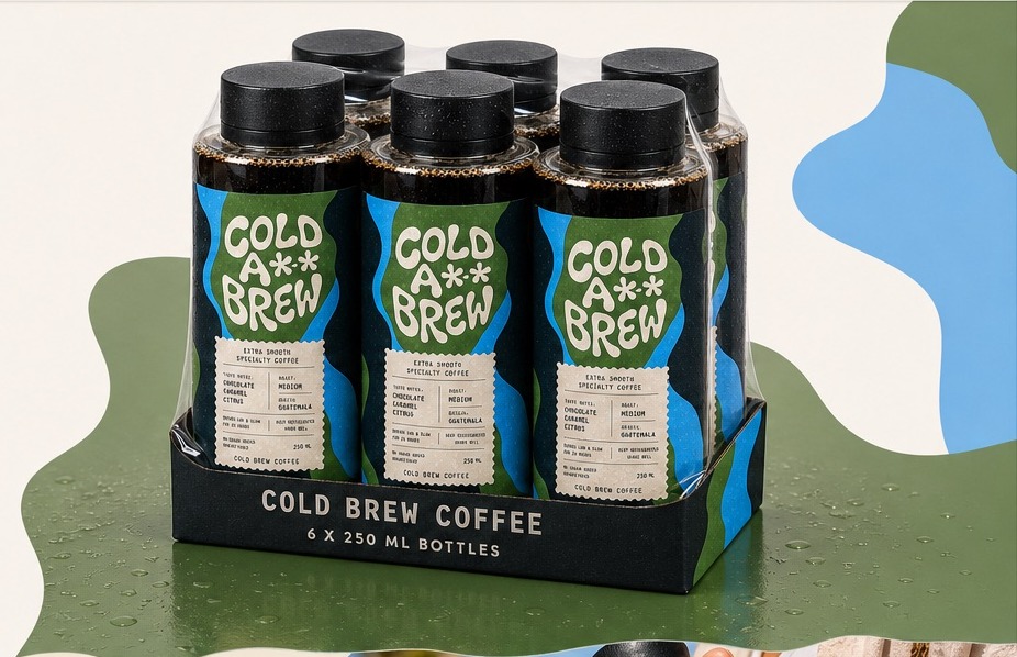 Cold A** Brew 6-pack of 250 ml bottles
